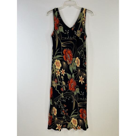 Vintage Dressing Clio Floral Maxi Dress Women's M Black Cottagecore Peasant - Picture 1 of 10